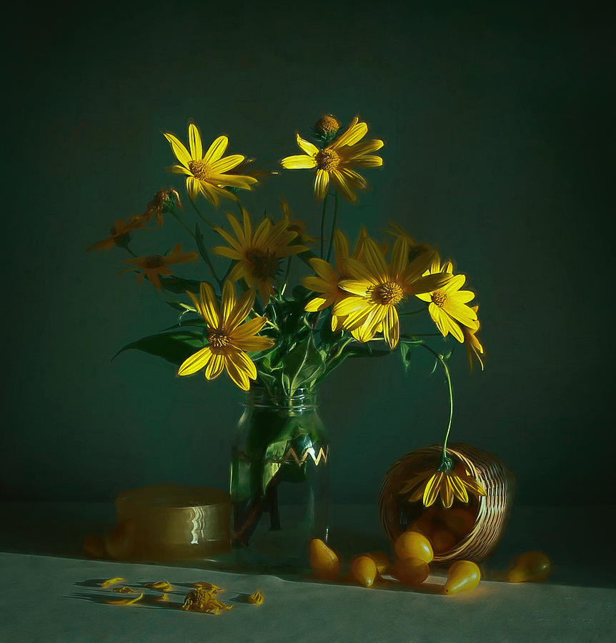 Flower Photograph - Yellow Mood by Fangping Zhou
