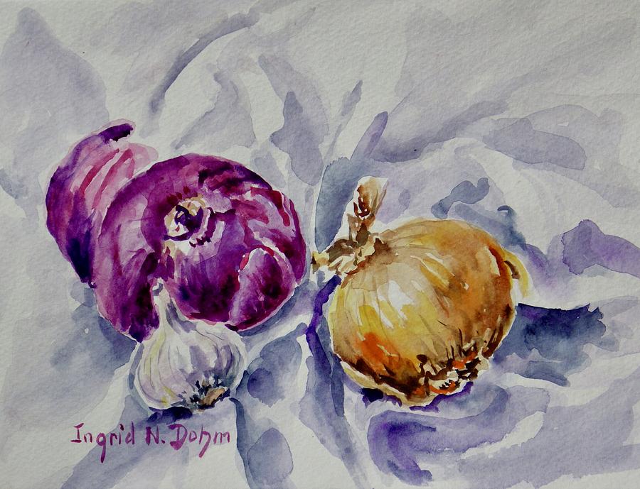 Still Life Painting - Yellow Onion by Ingrid Dohm