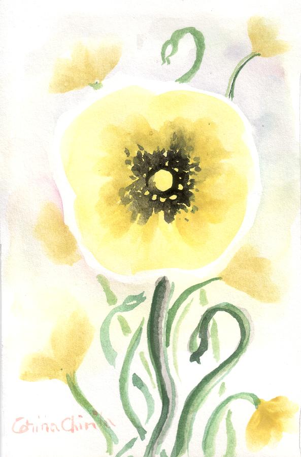 Flower Painting -  Yellow Poppies  by Chirila Corina