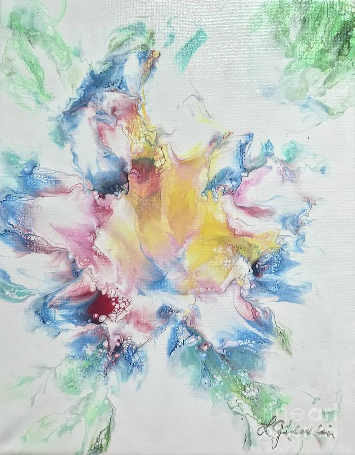 Yellow Rose 2 Painting by Linda Gustafson-Newlin