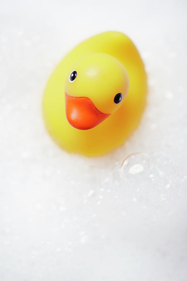 Yellow Rubber Duck In Bubble Bath Photograph by Yvonne Duivenvoorden ...
