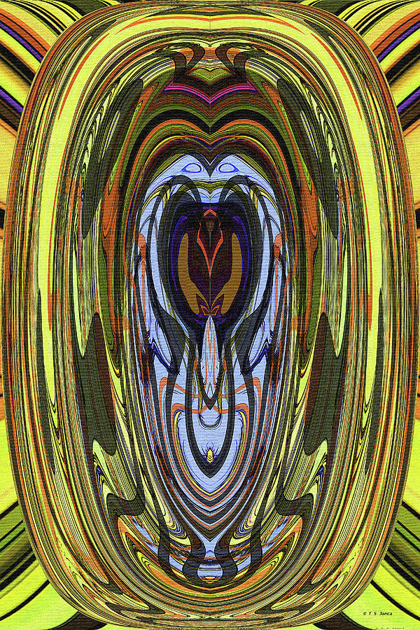 Yellow Saguaro Skin Abstract 3t Digital Art by Tom Janca