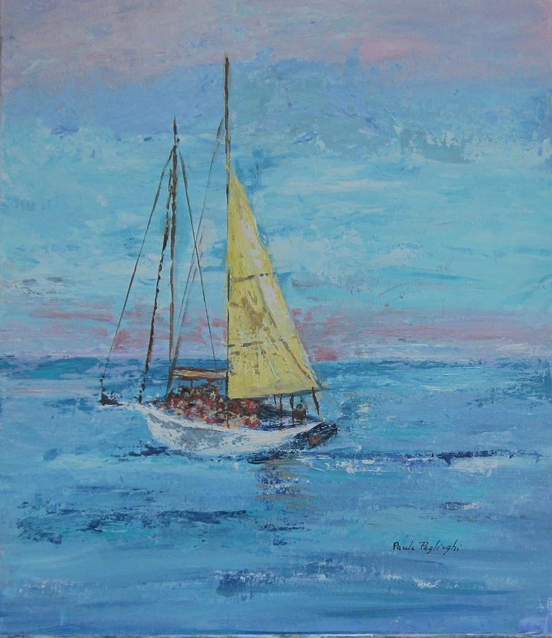 Yellow Sail Painting by Paula Pagliughi