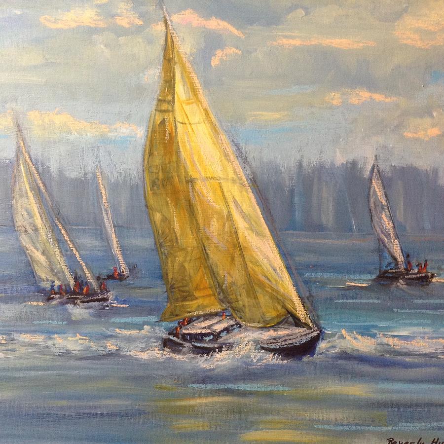 Yellow Sails , NS Painting by Beverly Hubley - Fine Art America