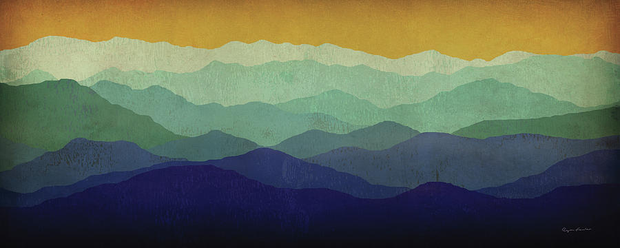 Mountain Mixed Media - Yellow Sky Mountains by Ryan Fowler