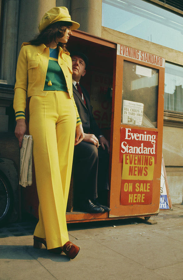 Yellow Trouser Suit Photograph by Hulton Archive