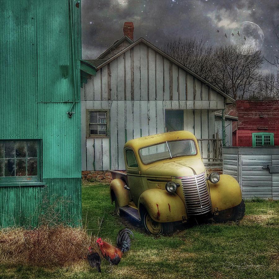 Yellow Truck Digital Art by Looking Glass Images