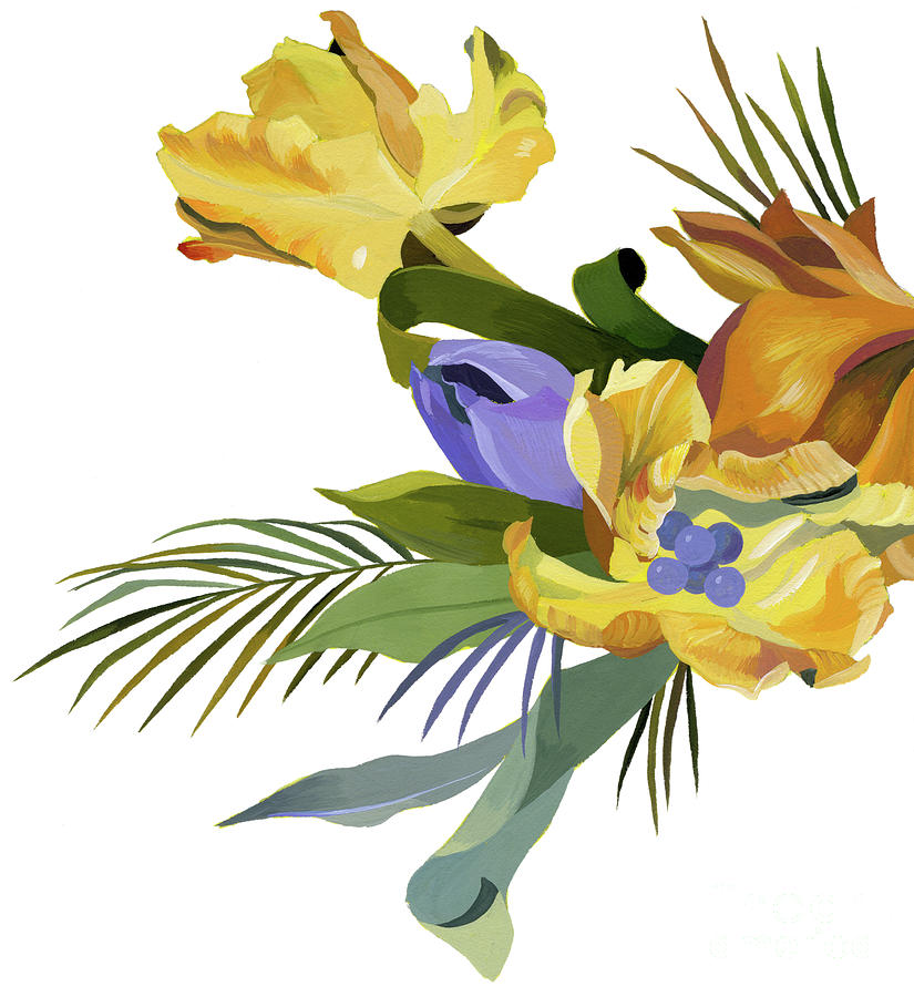 Yellow Tulip Painting by Hiroyuki Izutsu