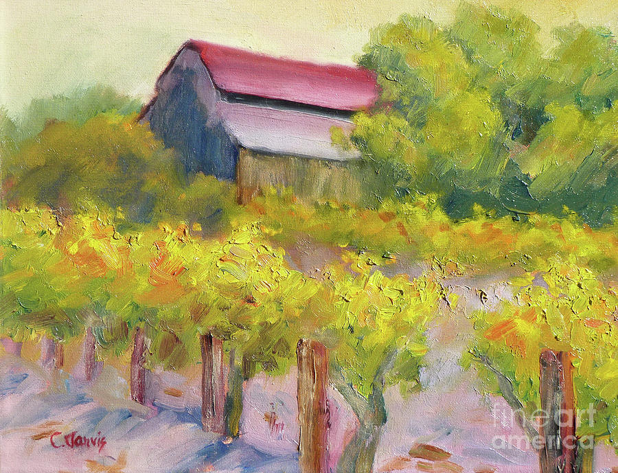 Yellow Vines with Barn by Carolyn Jarvis Yellow Vines with Barn by Carolyn Jarvis
