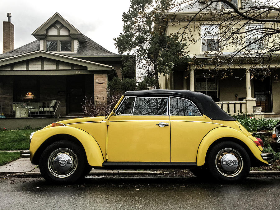 Download Yellow Volkswagen Beetle Photograph By Dangerous Balcony PSD Mockup Templates