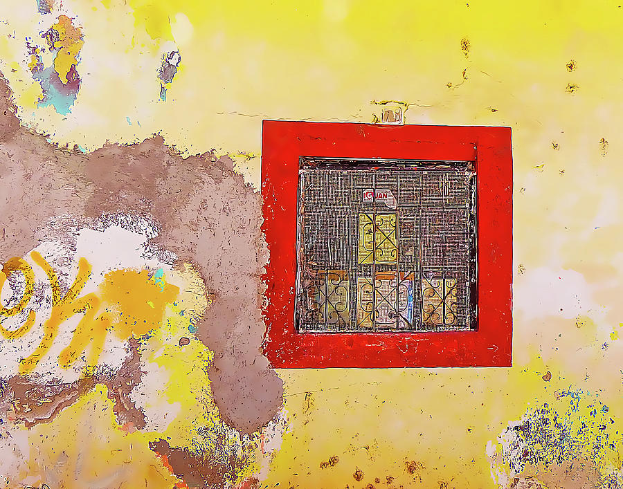 Yellow Wall with Red Window by Douglas J Fisher Yellow Wall with Red Window by Douglas J Fisher