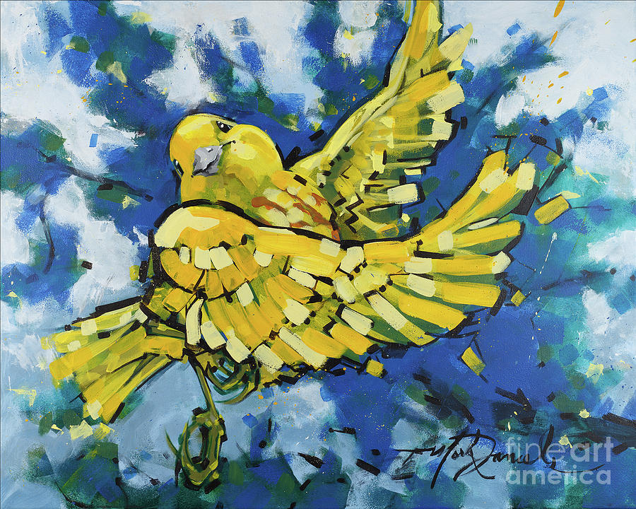 Yellow Warblers Joy Painting by Mark Daniels