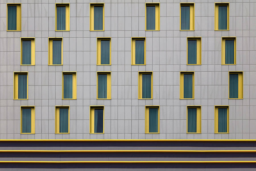 Windows Photograph - Yellow Windows by Theo Luycx