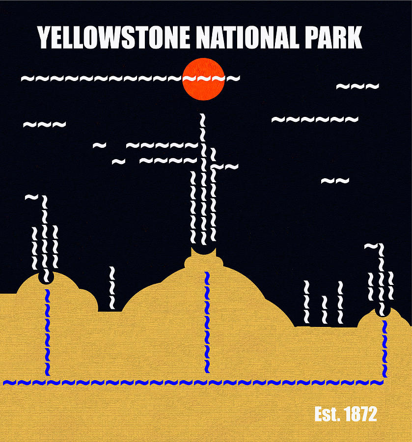 Yellowstone N. P. M series b Mixed Media by David Lee Thompson