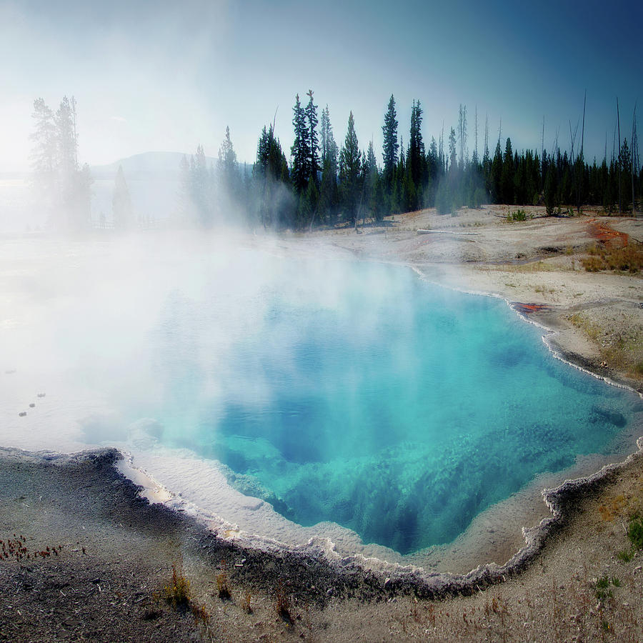 Yellowstone National Park Abyss Pool SQ Format Photograph by Thomas Woolworth