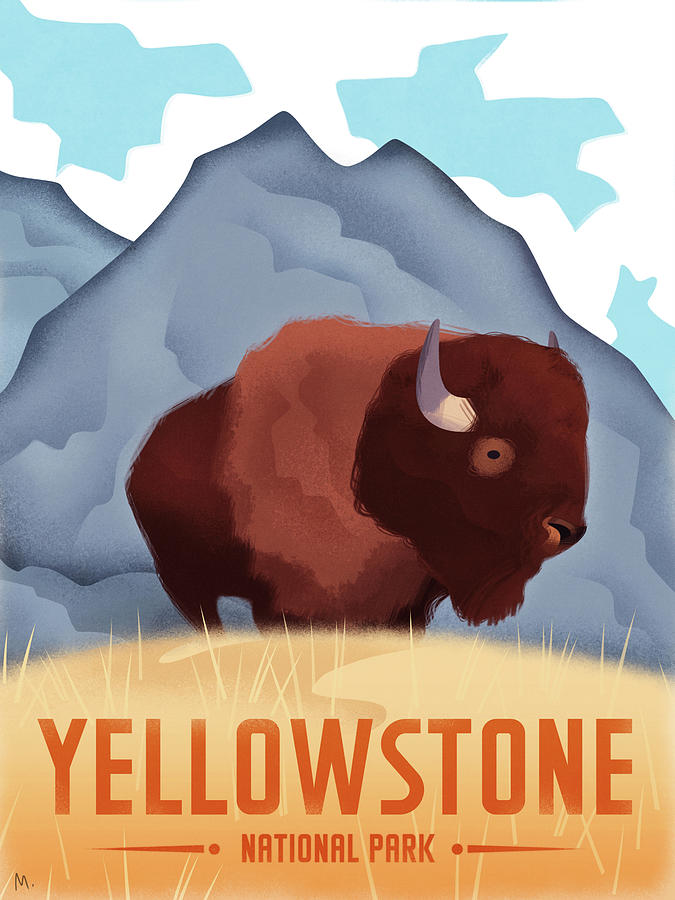 Yellowstone National Park Digital Art - Yellowstone National Park by Martin Wickstrom