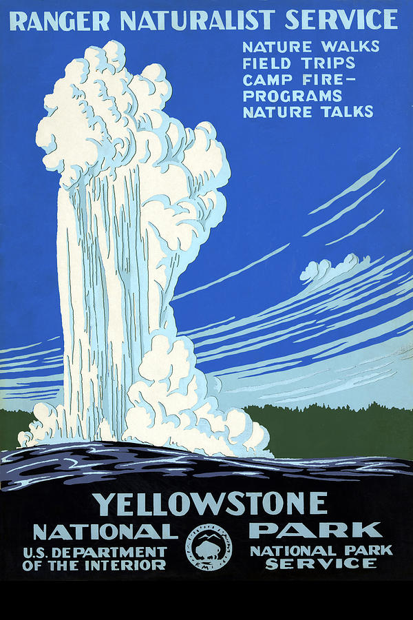 Yellowstone National Park, Ranger Naturalist Service Painting by National Park Service
