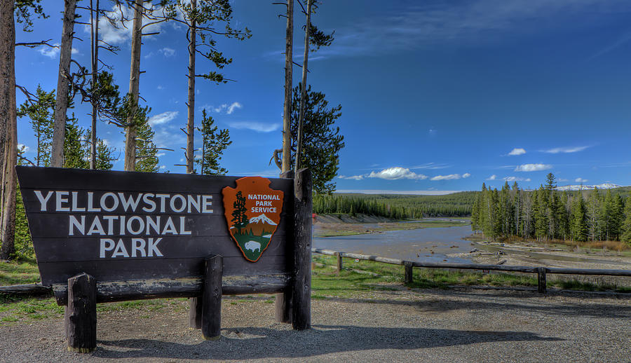 Yellowstone National Park Sign Photograph by Galloimages Online