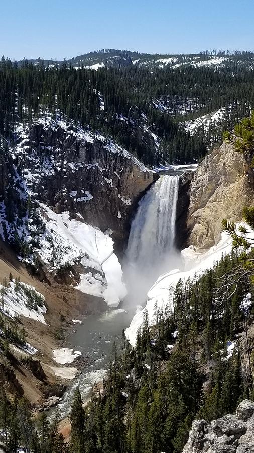 Yellowstone River Waterfall Mixed Media