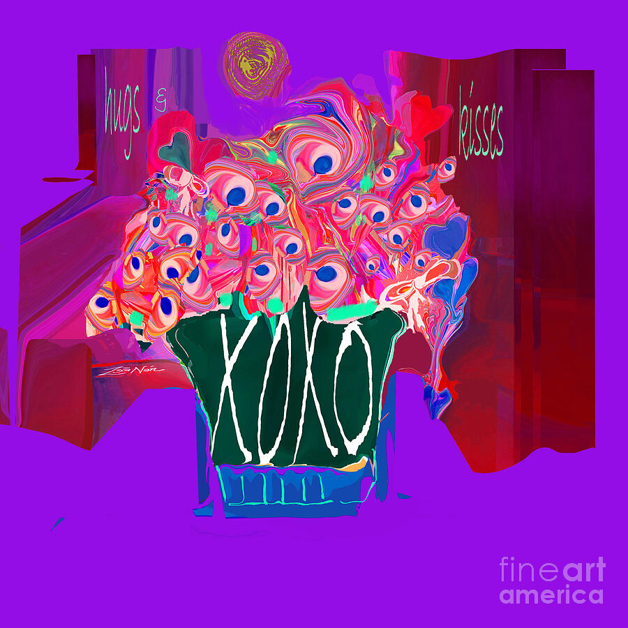 Yes  a Bouquet of Hugs and Kisses Mixed Media by Zsanan Studio