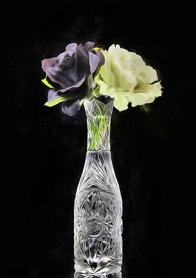 Yin and Yang Rose Still Life Digital Art by JC Findley