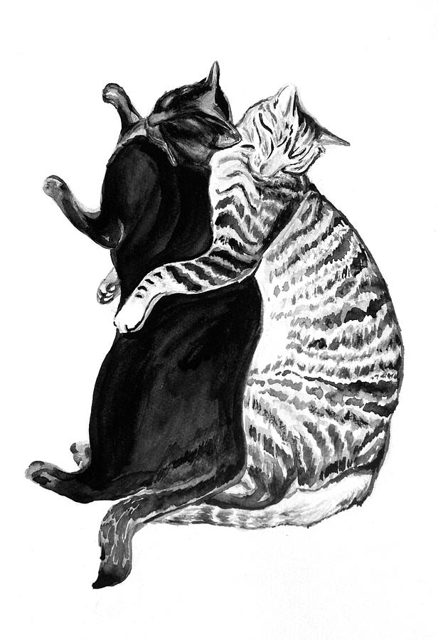 Illustration Yin Yang cats