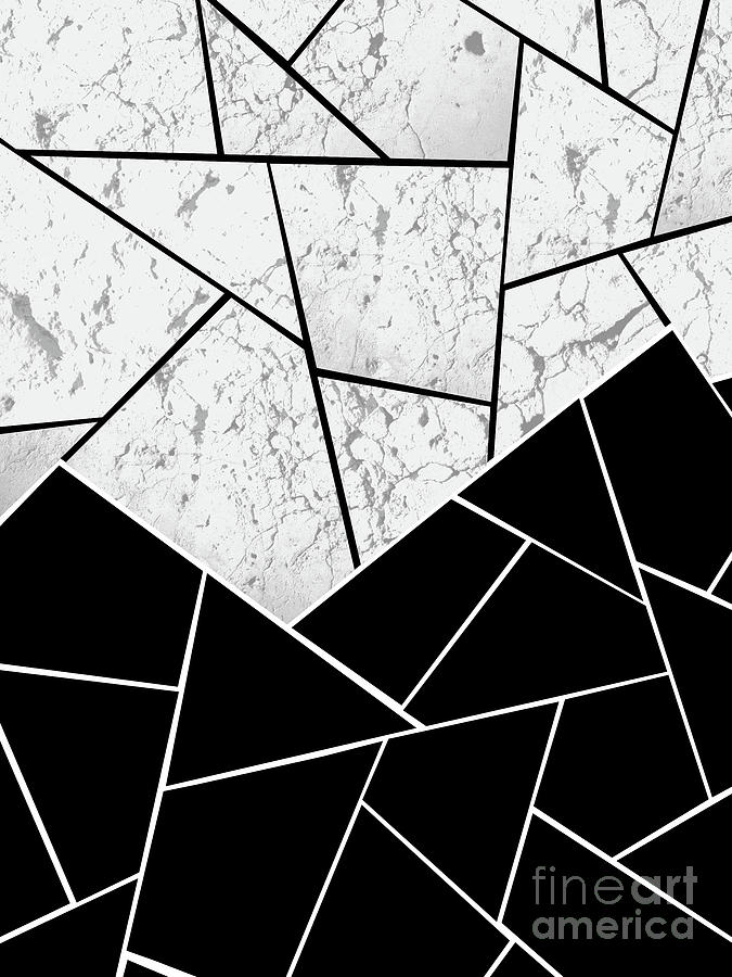 Abstract Digital Art - Yin Yang Marble Geometric Glam #1 #geo #decor #art by Anitas and Bellas Art
