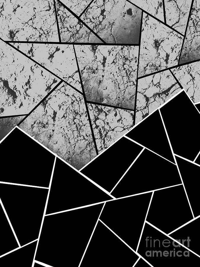 Abstract Digital Art - Yin Yang Marble Geometric Glam #2 #geo #decor #art  by Anitas and Bellas Art