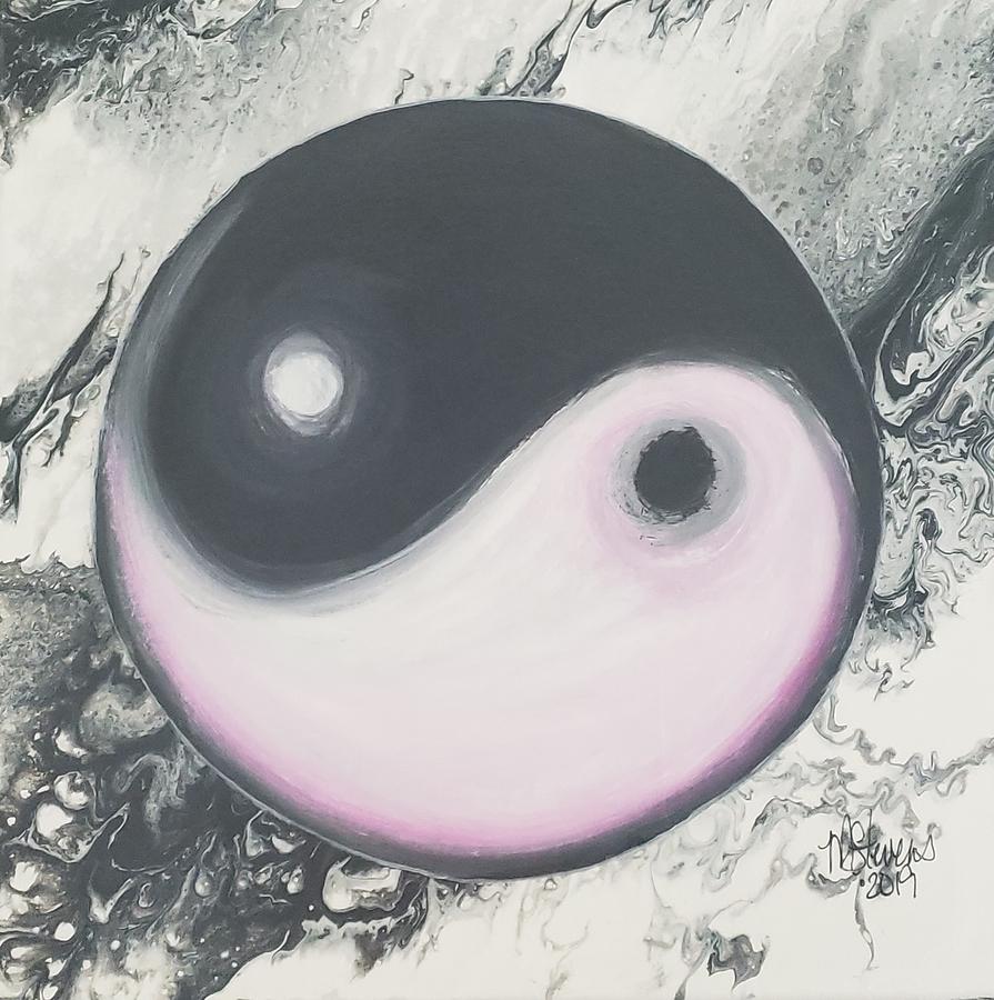 Yin Yang Pinkish Painting by Michelle Stevens