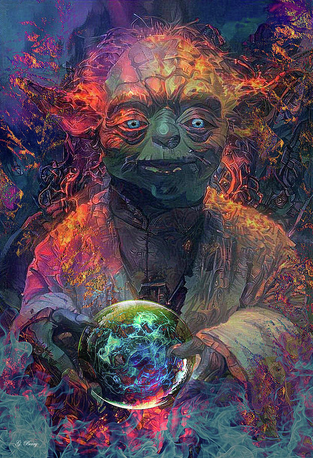 Star Wars Mixed Media - Yoda Sees Your Future by Gayle Berry