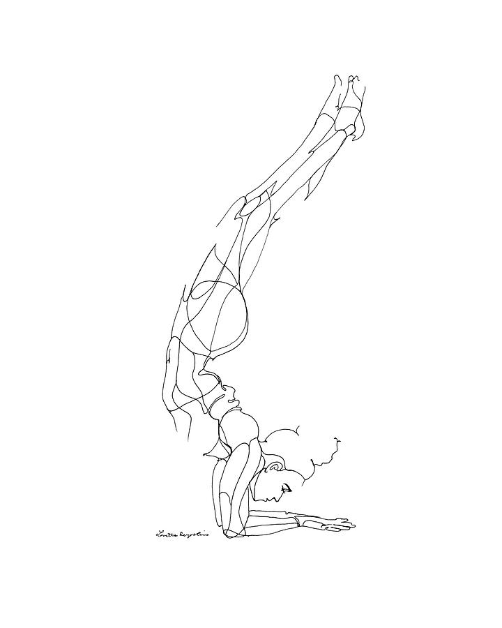 Yoga Drawing Forearm Stand Drawing by Lovetta Reyes-Cairo - Fine Art ...