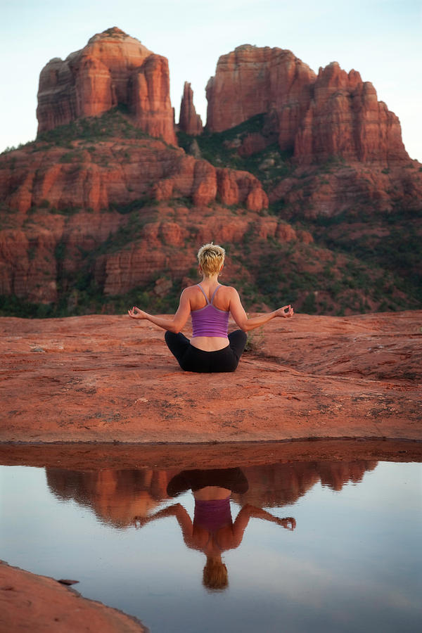 Yoga In Sedona Photograph by Parkerdeen