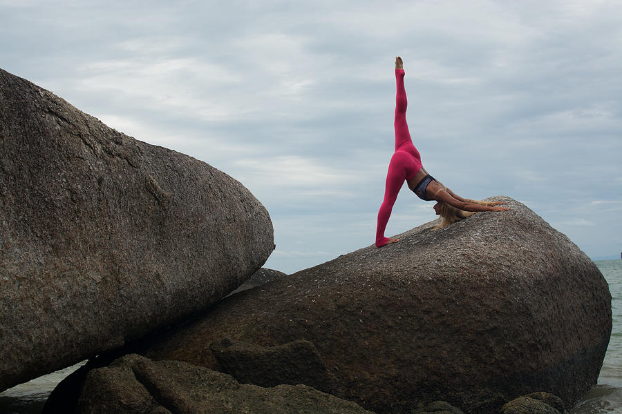 Yoga On The Rocks. Photograph by Alesia Mikhailova