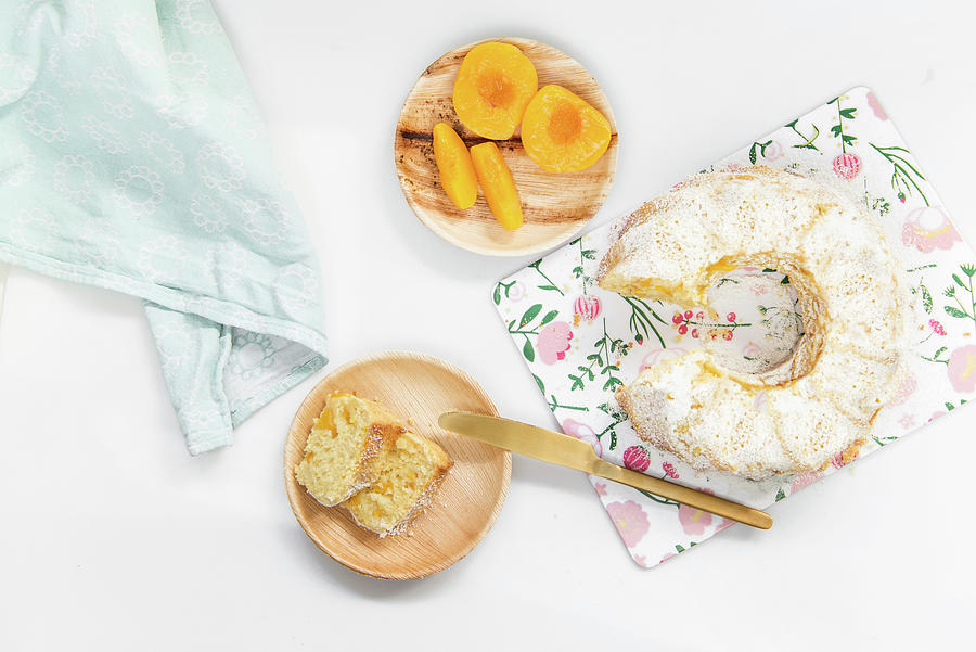 Yoghurt And Peach Bundt Cake With Coconut Oil, Sliced Photograph by Jelena Filipinski
