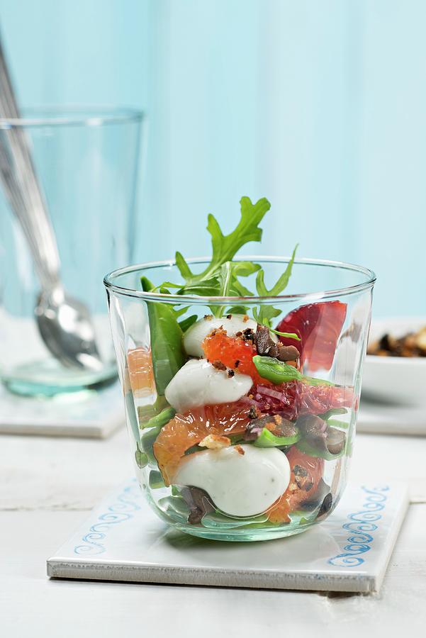 Yoghurt Ravioli With Sugar Snap Pea Salad, Orange Vinaigrette And Toasted Olive Breadcrumbs spain Photograph by Hans Gerlach