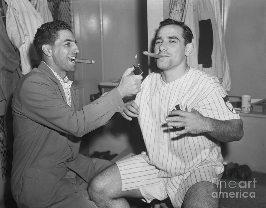Yogi Berra And Phil Rizzuto Smoking Photograph by Bettmann