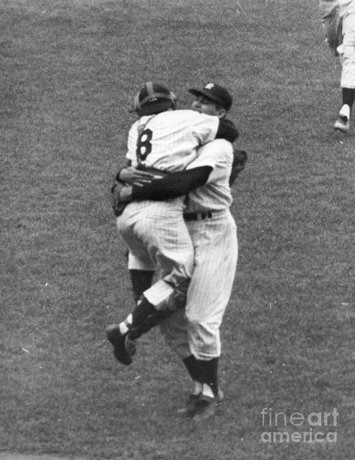 Yogi Berra Congratulates Don Larsen Photograph by Bettmann