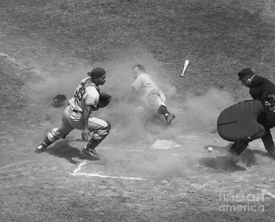 Yogi Berra Sliding In The All-star Game Photograph by Bettmann