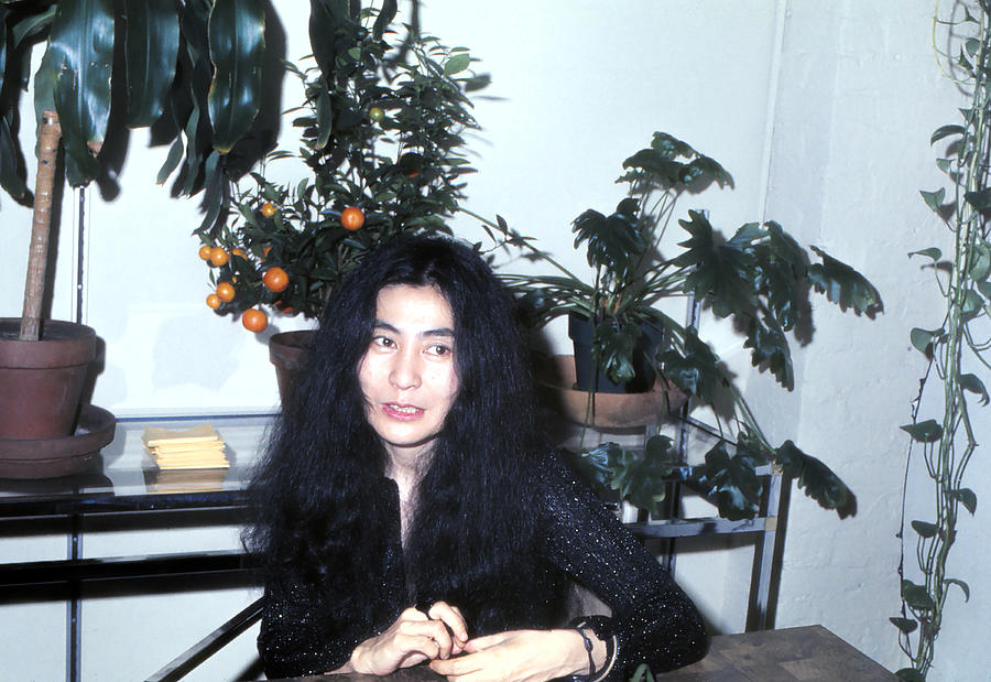 John Lennon Photograph - Yoko Ono With Plants by Globe Photos