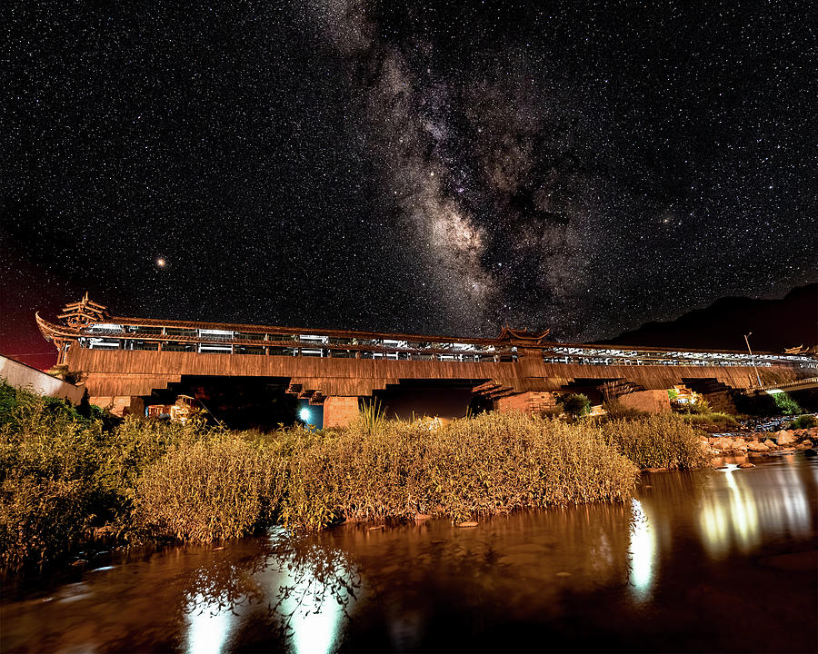 Yonghe Bridge Milky Way Photograph by William Dickman