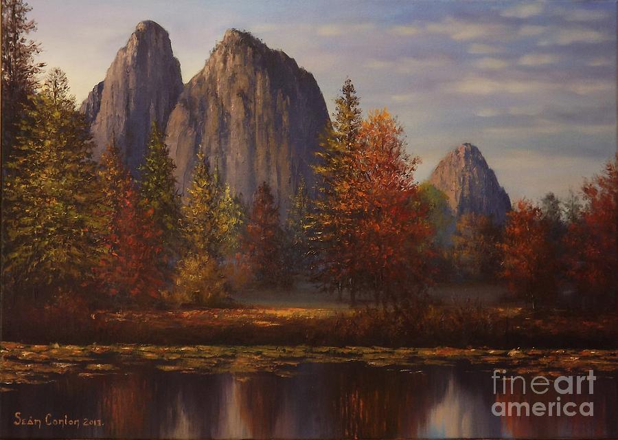 Yosemite National Park Painting - Yosemite Dawn Two revamped  by Sean Conlon