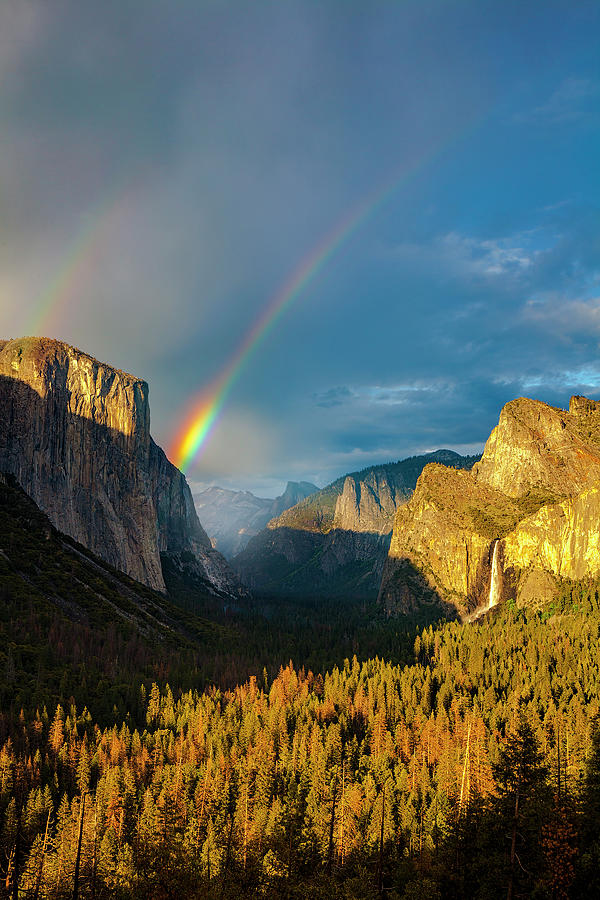Yosemite Double Rainbow Photograph by Andrew Soundarajan