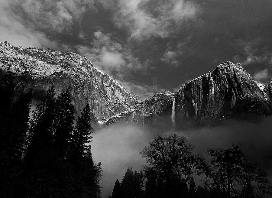 Yosemite Falls In Winter Photograph by George Rose