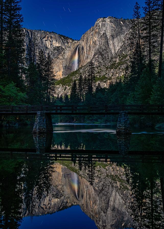 Yosemite National Park Photograph - Yosemite Falls Moonbow by Ning Lin