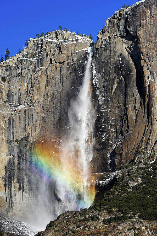 Yosemite Falls With Rainbow Photograph by Piriya Photography