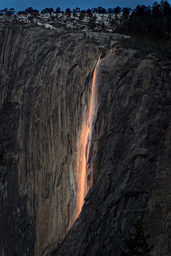 Yosemite Horsetail Falls Photograph by Mike Thompson