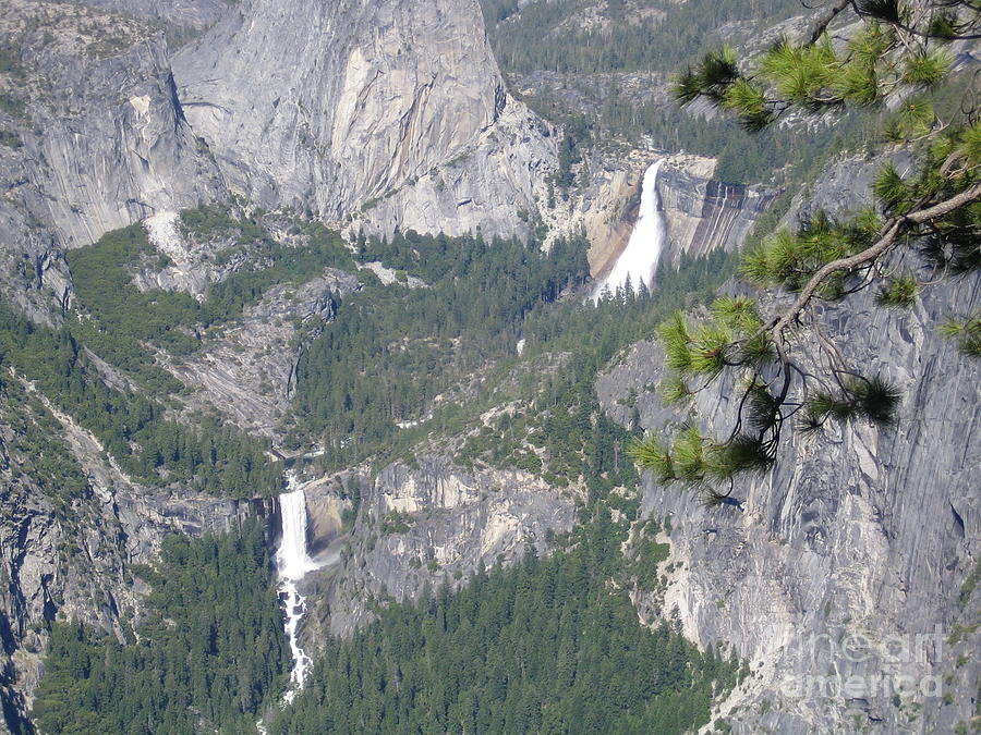 Yosemite National Park Glacier Point of View Verna Falls Nevada Falls Photograph by John Shiron