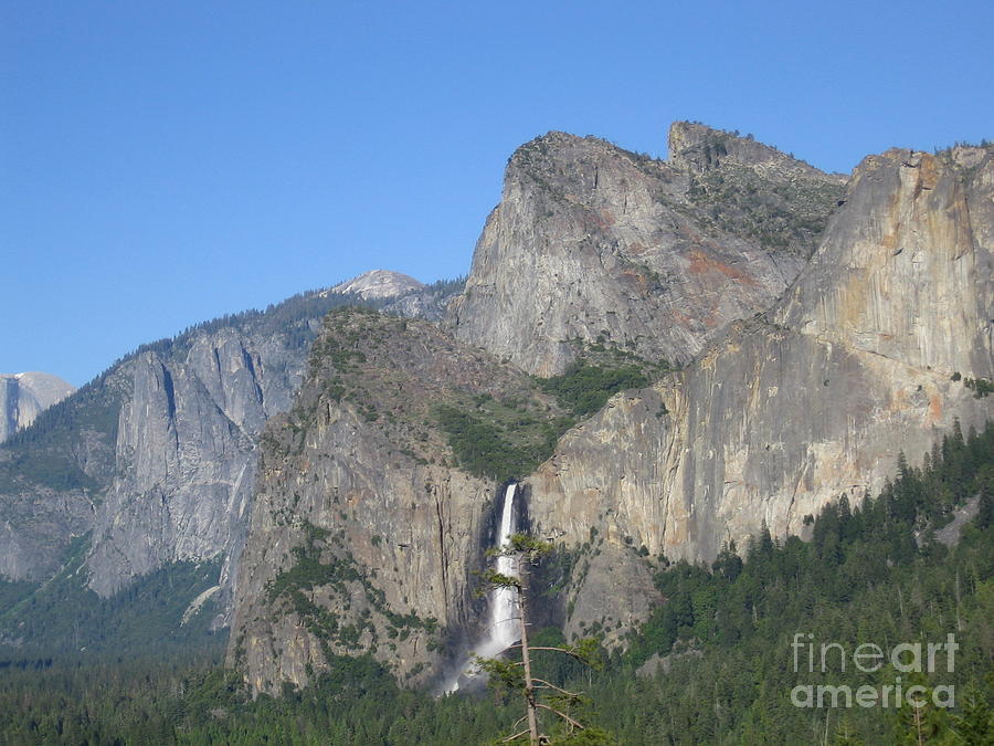 Yosemite National Park Panoramic View Waterfall Scene Photograph by John Shiron