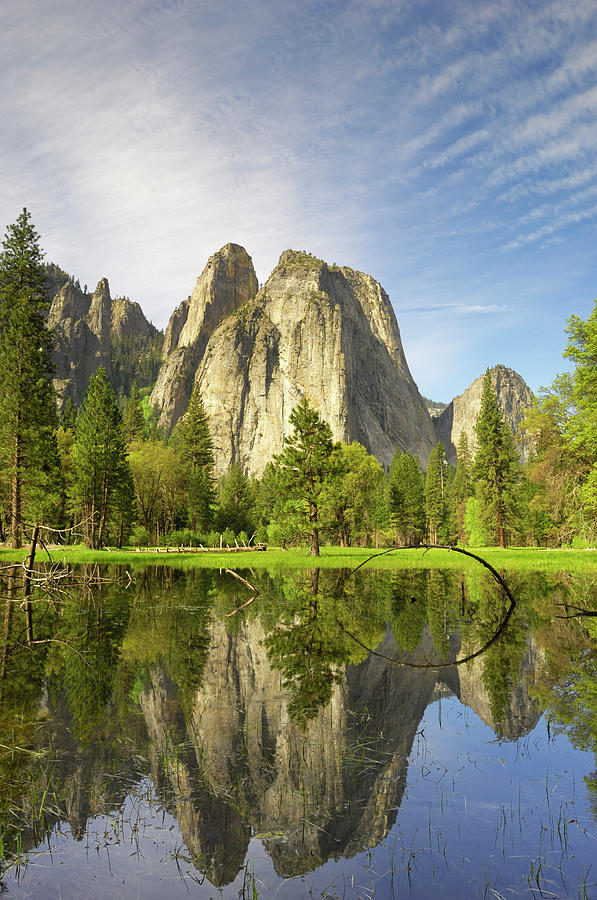 Yosemite Pond With Reflection Of Peaks Photograph by Gomezdavid