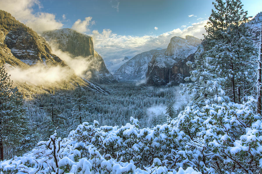 Yosemite Valley Snowy AM Photograph by Alan Kepler